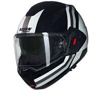 Casque De Moto Nolan N120-1 N-Com Lineo 348 (Noir/Blanc/Argent) Taille: L (59)