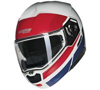 Casque De Moto Nolan N90-3 N-Com Roboto 345 (Blanc/Rouge/Bleu) Taille: M (57)