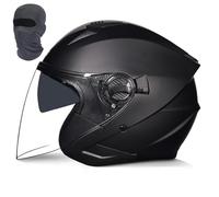 Casque de Moto Ouvert avec Double Pare-Soleil,approuvé Dot/ECE 22.06,Casque de Moto Demi-Visage en ABS for Scooter de Route, Grille d'aération,Doublure Lavable,for Hommes et Femmes(D,XL (59-60m))