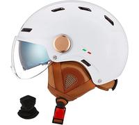 Casque De Moto Ouvert Pour Adultes, Homologué ECE 22.06, Style Rétro 3/4, Double Visière, Unisexe, Pour Cyclomoteurs, Cruisers, Bobbers Et Choppers. 3,M/(59~60cm)