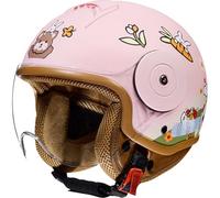 Casque de Moto pour Enfants avec visière Certifié ECE Casques à Face Ouverte 3/4 Casque de Scooter Casque Vélo Enfant pour Filles garçons 3-15 Ans