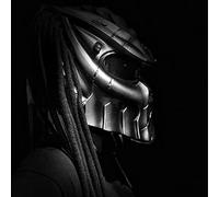 Casque De Moto Prédateur, Masque De Casque Intégral Avec Tresse De Cheveux Et Lumière LED Pour L'équitation En Plein Air Ou Les Fêtes De Club, Et Accessoire De Cosplay, Certifié DOT,Thick braids,XL