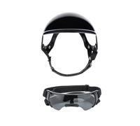 Casque de moto réglable pour animal domestique, coupe-vent, léger, avec trous d'oreille, équipement élégant et confortable pour les voyages en plein air