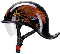 Casque De Moto Rétro Demi-Coque avec Casquette De Baseball, Casque De Moto, Scooter, Cool, Style Allemand, Homologué ECE pour Hommes Et Femmes F,M57-58CM