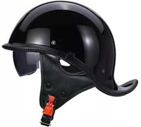 Casque De Moto Rétro Demi-Coque avec Casquette De Baseball, Casque De Moto, Scooter, Cool, Style Allemand, Homologué ECE pour Hommes Et Femmes A,XXL63-64CM