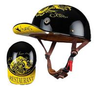 Casque De Moto Rétro ECE Homologué Demi-Casque, Casquette De Baseball Confortable Et Respirante Hommes Et Femmes Street Cruiser Jet Style Casque Hommes Femmes Pour Scooter Cyclomoteur Cruiser Cap