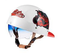 Casque de Moto rétro ECE Homologué Demi-Casque, Casquette de Baseball Confortable et Respirante, pour Scooter cyclomoteur Hommes et Femmes Street Cruiser Jet Style Casque