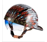 Casque de Moto rétro ECE Homologué Demi-Casque, Casquette de Baseball Confortable et Respirante, pour Scooter cyclomoteur Hommes et Femmes Street Cruiser Jet Style Casque