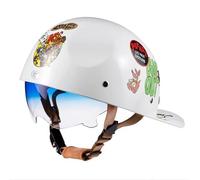 Casque de Moto rétro ECE Homologué Demi-Casque, Casquette de Baseball Confortable et Respirante, pour Scooter cyclomoteur Hommes et Femmes Street Cruiser Jet Style Casque