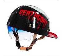 Casque de Moto rétro ECE Homologué Demi-Casque, Casquette de Baseball Confortable et Respirante, pour Scooter cyclomoteur Hommes et Femmes Street Cruiser Jet Style Casque