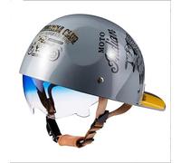 Casque de Moto rétro ECE Homologué Demi-Casque, Casquette de Baseball Confortable et Respirante, pour Scooter cyclomoteur Hommes et Femmes Street Cruiser Jet Style Casque