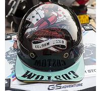 Casque de Moto rétro Style Demi-Casque de Baseball pour Hommes et Femmes Casque de Scooter Vintage Certifié ECE pour Hommes Femmes Moto Scooter ATV Cruiser Casque Jet