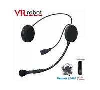 Casque de moto sans fil Bluetooth 5.2 EDR, longue durée de veille, robot VR, voix silencieuse