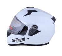 Casque de Moto Speedway - Arcane - Casque intégral, idéal pour Les Hommes et Les Femmes, Notre Casque de Moto de Route est idéal pour Les Longs Voyages, Casque de Moto approuvé ECE et Dot - Blanc