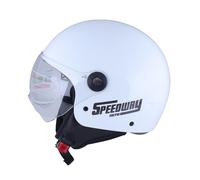 Casque de Moto Speedway - Classic - Casque Jet, idéal pour Les Hommes et Les Femmes, Notre Casque de Moto Ouvert est idéal pour la Ville, Casque de Moto homologué ECE et Dot - Blanc