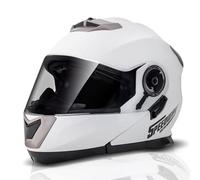 Casque de Moto Speedway - Osma - Casque modulable, idéal pour Les Hommes et Les Femmes, Notre Casque de Moto intégral est idéal pour la Ville, Casque de Moto homologué ECE et Dot - Blanc