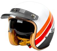 Casque De Moto Unisexe Casques Bols ECE Homologué, Classic Casque Moto Jet Vintage, Casques à Face Ouverte avec Visière, Casques Mobylette Rétro Homme 6,XL=59-60cm