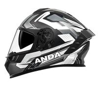 Casque de Moto Unisexe Conforme aux Normes de Certification ECE 22.06 - Casque intégral avec visière, système de Ventilation et Doublure Amovible. C,M