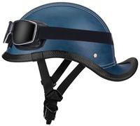 Casque de Moto Vintage Casques de Moto Jet Homologué ECE Casques de Cyclomoteur avec Lunettes Casques Bol Unisexe Retro Scooter Demi Casque Homme Moto Casquette De Baseball Casque 6,XL=59-60cm