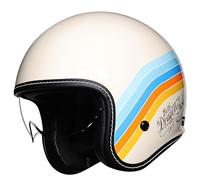 Casque de Moto Vintage, Demi-Casque avec visière, Chapeau Melon avec Lunettes, homologué Dot/ECE, adapté aux Motos, vélos, Scooters et Adultes. D,XXL