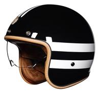 Casque de Moto Vintage, Demi-Casque avec visière, Chapeau Melon avec Lunettes, homologué Dot/ECE, adapté aux Motos, vélos, Scooters et Adultes. B,M
