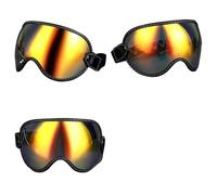 Casque de Moto Vintage, visière à Bulles, Lunettes de Soleil, Accessoires adaptés à Tous Les Visages Ouverts rétro Vintage(L2-Revo Red)