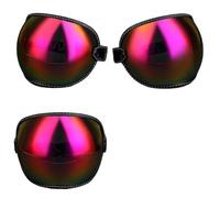 Casque de Moto Vintage, visière à Bulles, Lunettes de Soleil, Accessoires adaptés à Tous Les Visages Ouverts rétro Vintage(L1-Red Gold)