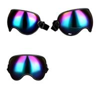 Casque de Moto Vintage, visière à Bulles, Lunettes de Soleil, Accessoires adaptés à Tous Les Visages Ouverts rétro Vintage(L2-Rainbow)