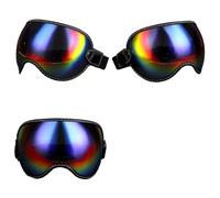 Casque de Moto Vintage, visière à Bulles, Lunettes de Soleil, Accessoires adaptés à Tous Les Visages Ouverts rétro Vintage(L2-Rose Blue)