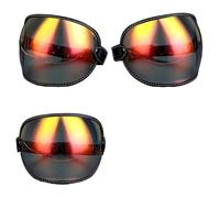 Casque de Moto Vintage, visière à Bulles, Lunettes de Soleil, Accessoires adaptés à Tous Les Visages Ouverts rétro Vintage(L1-Revo Red)