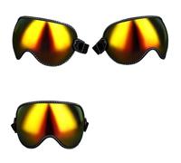 Casque de Moto Vintage, visière à Bulles, Lunettes de Soleil, Accessoires adaptés à Tous Les Visages Ouverts rétro Vintage(L2-Red Gold)