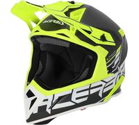 Casque de motocross ACERBIS Steel Carbon 22.06 Noir Blanc Fluo Jaune Mat taille XS