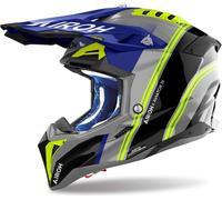 Casque de motocross Airoh Aviator 3 Hima, bleu/jaune, M (57/58)