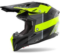 Casque de motocross AIROH Aviator 3 Monarch Noir Gris Fluo Jaune Mat taille XL