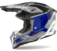 Casque de motocross AIROH Aviator 3 Saber bleu-gris brillant taille S