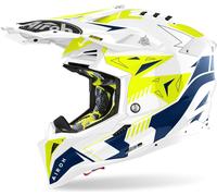 Casque de motocross Airoh Aviator 3 Spin, jaune/bleu, XL (61/62)