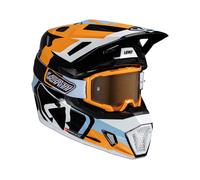 Casque De Motocross LEATT Moto 7.5 Orange Noir Blanc Avec Masque 4.5