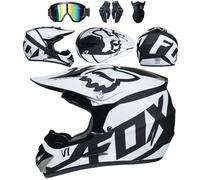 Casque de Motocross pour Jeunes Enfants avec Lunettes, Gants, Masque, Unisexe, intégral, pour VTT, Scooter, Cross, Descente, Enduro, Course, MX, Quad, Dirt Bike,Color O-M