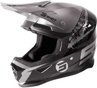 Casque de motocross Shot Furious Storm couleur : noir/chrome, taille : S (55/56)