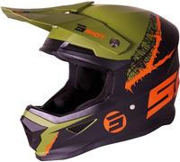 Casque de motocross Shot Furious Storm couleur : noir/vert/orange, taille : XS (53/54)