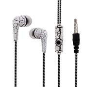 Casque de musique filaire portable 3,5 mm Super Bass Crack écouteurs intra-auriculaires avec micro pour iPhone Xiaomi Samsung, blanc