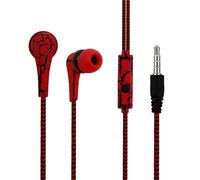 Casque de musique filaire portable 3,5 mm Super Bass Crack écouteurs intra-auriculaires avec micro pour iPhone Xiaomi Samsung, rouge
