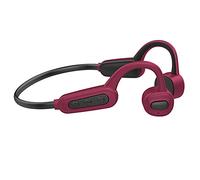 Casque de natation étanche IP68 à conduction osseuse avec MP3 et Bluetooth pour nageurs avec bande élastique (rouge)