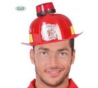 Fiestas Guirca - Casque de pompier Sirène - Sonore et lumineux - Rouge Adulte