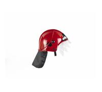 Theo Klein 8901 Casque de pompiers, rouge I Réplique fidèle de l'original en design MSA avec visière rabattable I Ajustable I Dimensions : 31 cm x 17,5 cm x 21 cm