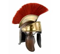 Casque de prétorien romain médiéval en laiton antique avec blason spartiate - Chevaliers historiques - Guerrier LARP - Costume de croisés