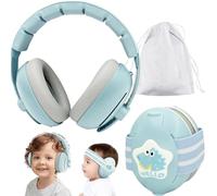 Casque de protection auditive 2 en 1 pour bébé de 0 à 4 ans, cache-oreilles pour nouveau-né avec réduction du bruit et bandeau réglable, protection auditive pour enfants, casque pour bébé dinosaure