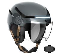 Casr - Casque Trottinette Glossy Avec Caméra Gris Metal Taille L