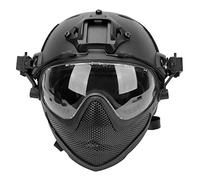 Casque de Protection intégral Tactique Airsoft PJ intégré F22 avec Masque et Lunettes en Maille d'acier détachables
