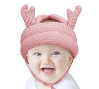 Casque de Protection pour Bébé Casque Sécurité Réglable Bébé Chapeau Anti Choc Bébé Chapeau de Protection de Tête pour Bébés de 3-36mois Apprendre à Ramper et Marcher (Rose（A）)